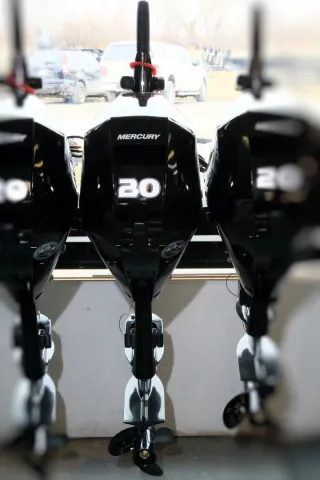 20HP FourStroke Mercury outboard with 20 inch shaft and electric start.