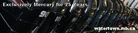 Mercury outboard engines, exclusively Mercury for 25 years in Lac du Bonnet.