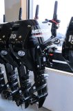 Mercury 20MH pull-start 4 stroke outboard with 15 inch shaft and remote 12L fuel tank.